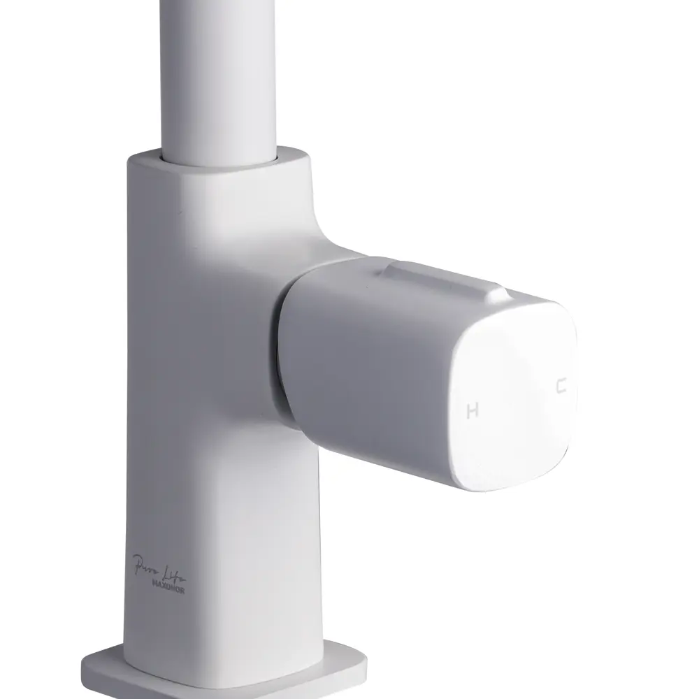 Фото 3 Смеситель для кухни Maxonor pure life PL4089-8 поворотный излив 25 см цвет белый матовый Фото 3 Смеситель для кухни Maxonor pure life PL4089-8 поворотный излив 25 см цвет белый матовый