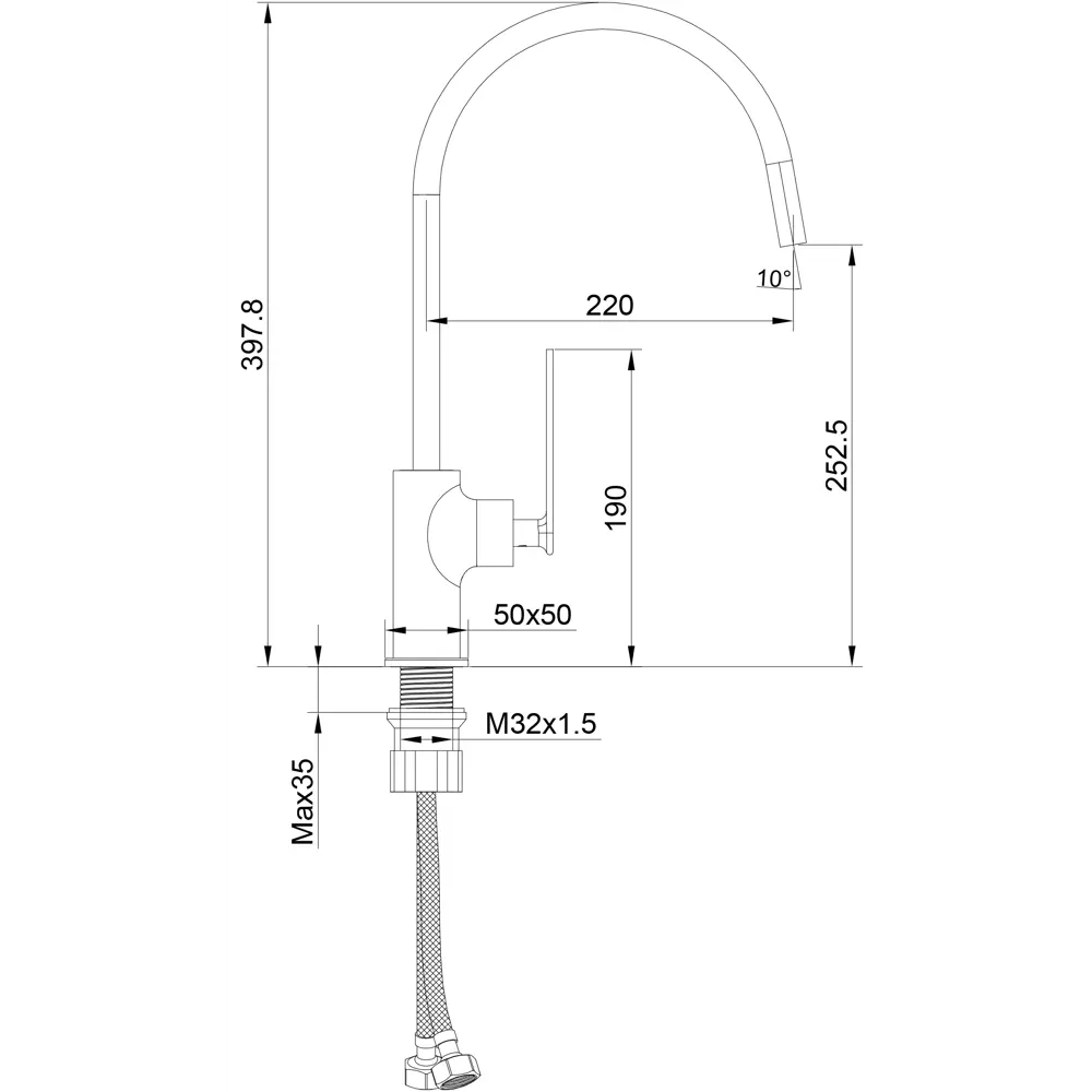 Фото 5 Смеситель для кухни Maxonor pure life PL4086 поворотный излив 25.5 см цвет хром, хромированный Фото 5 Смеситель для кухни Maxonor pure life PL4086 поворотный излив 25.5 см цвет хром, хромированный
