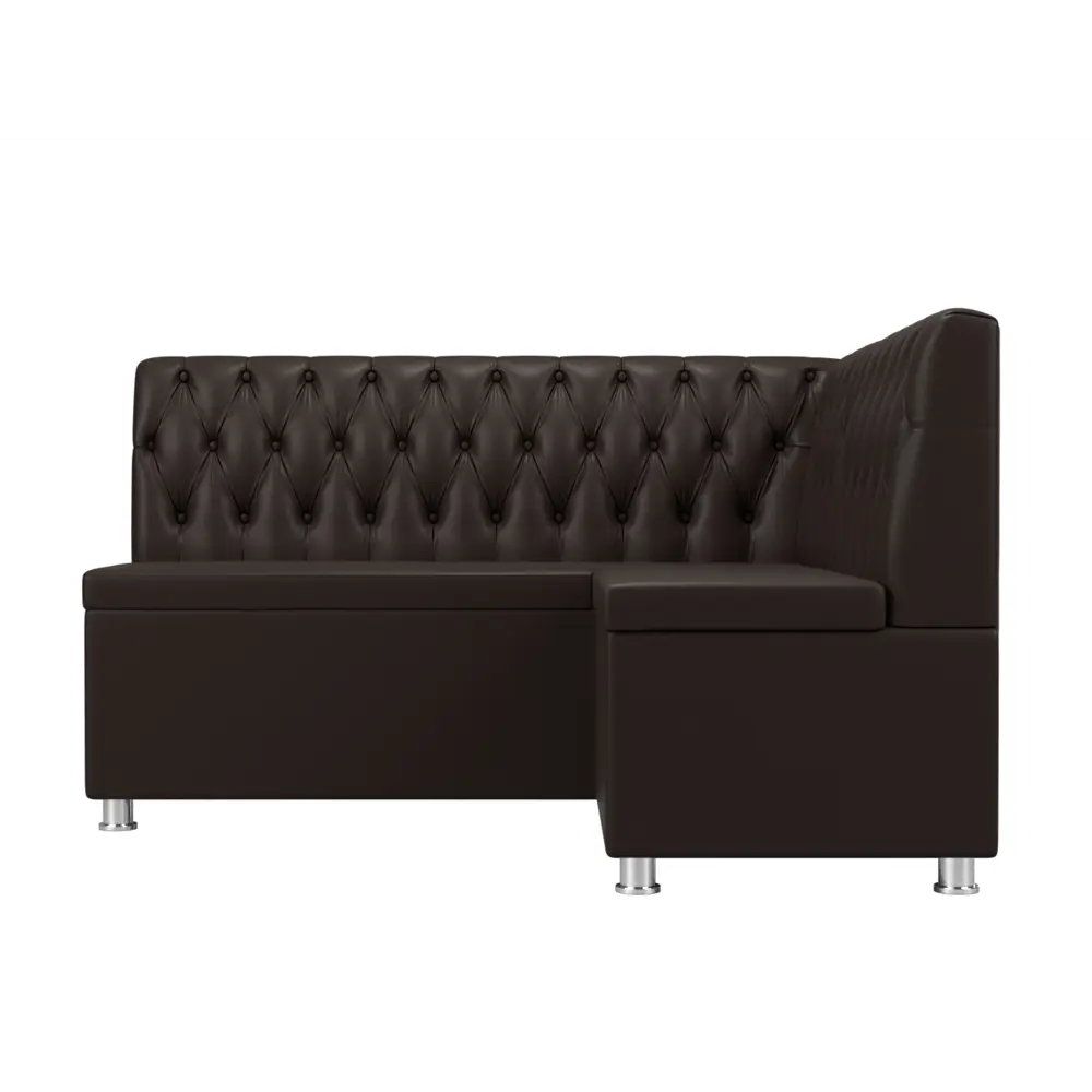 Фото 2 Диван кухонный угловой Мирта правый угол Лига диванов 107607 152x89x126 см экокожа цвет коричневый