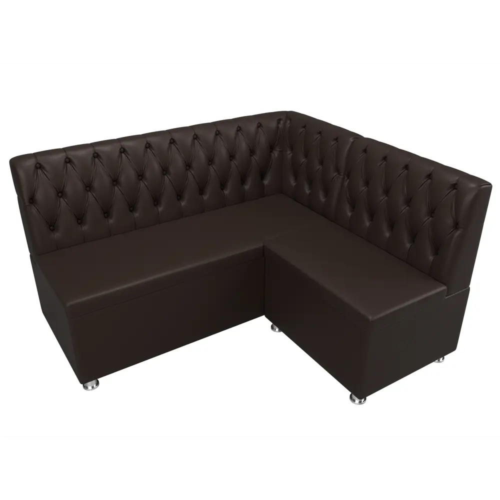 Фото 5 Диван кухонный угловой Мирта правый угол Лига диванов 107607 152x89x126 см экокожа цвет коричневый