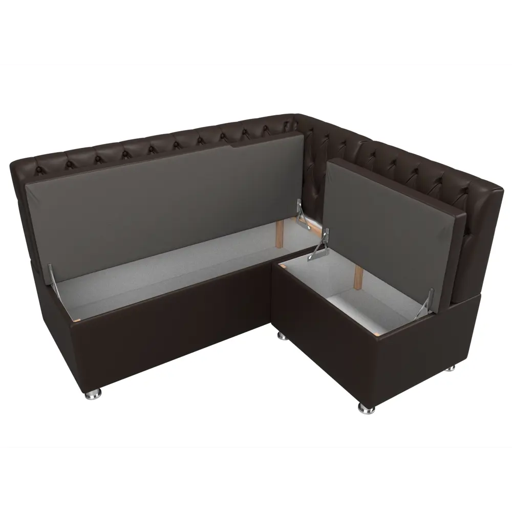 Фото 4 Диван кухонный угловой Мирта правый угол Лига диванов 107607 152x89x126 см экокожа цвет коричневый