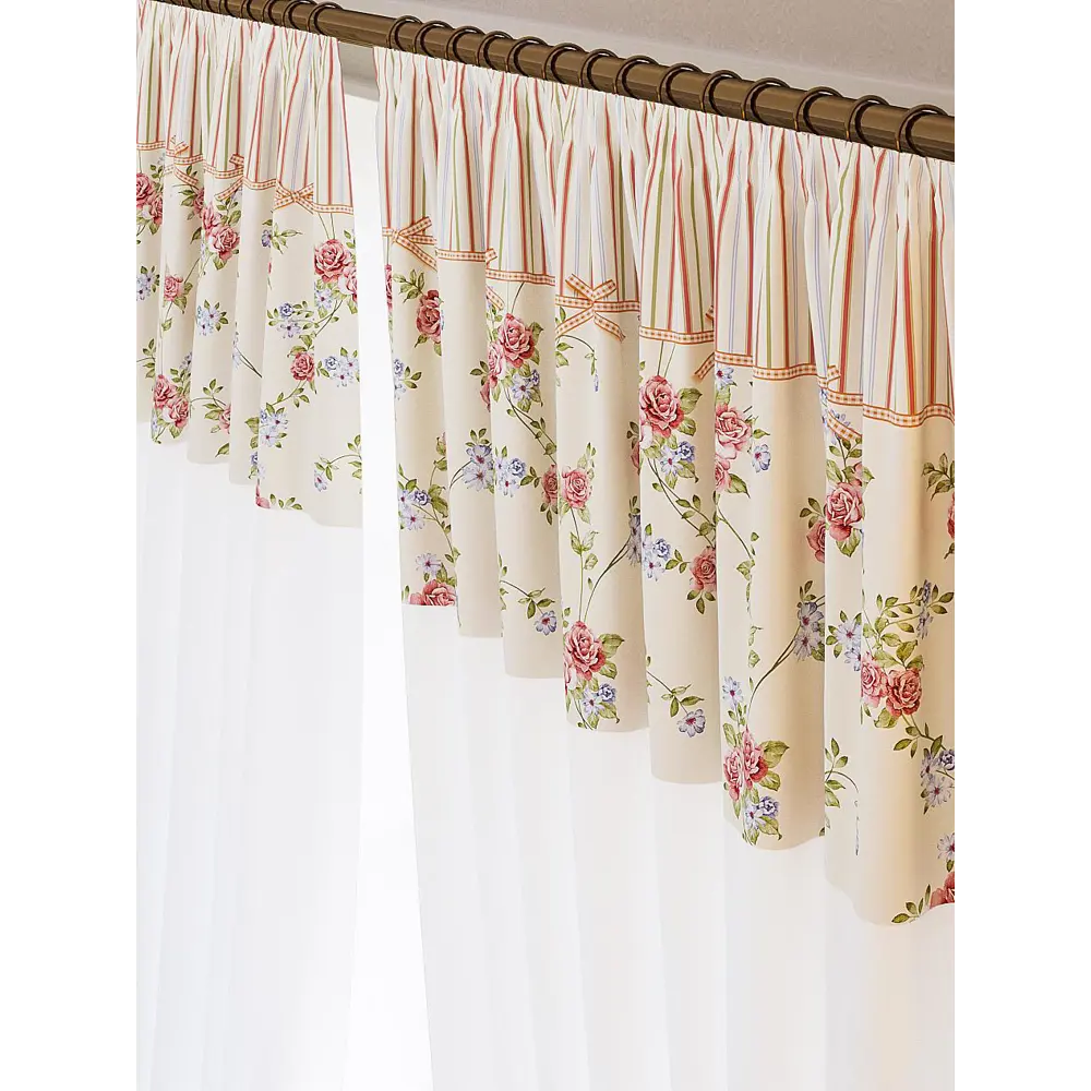 Фото 2 Комплект штор At home Базовая коллекция AT529001 на шторной ленте 180x145 см цвет белый Фото 2 Комплект штор At home Базовая коллекция AT529001 на шторной ленте 180x145 см цвет белый