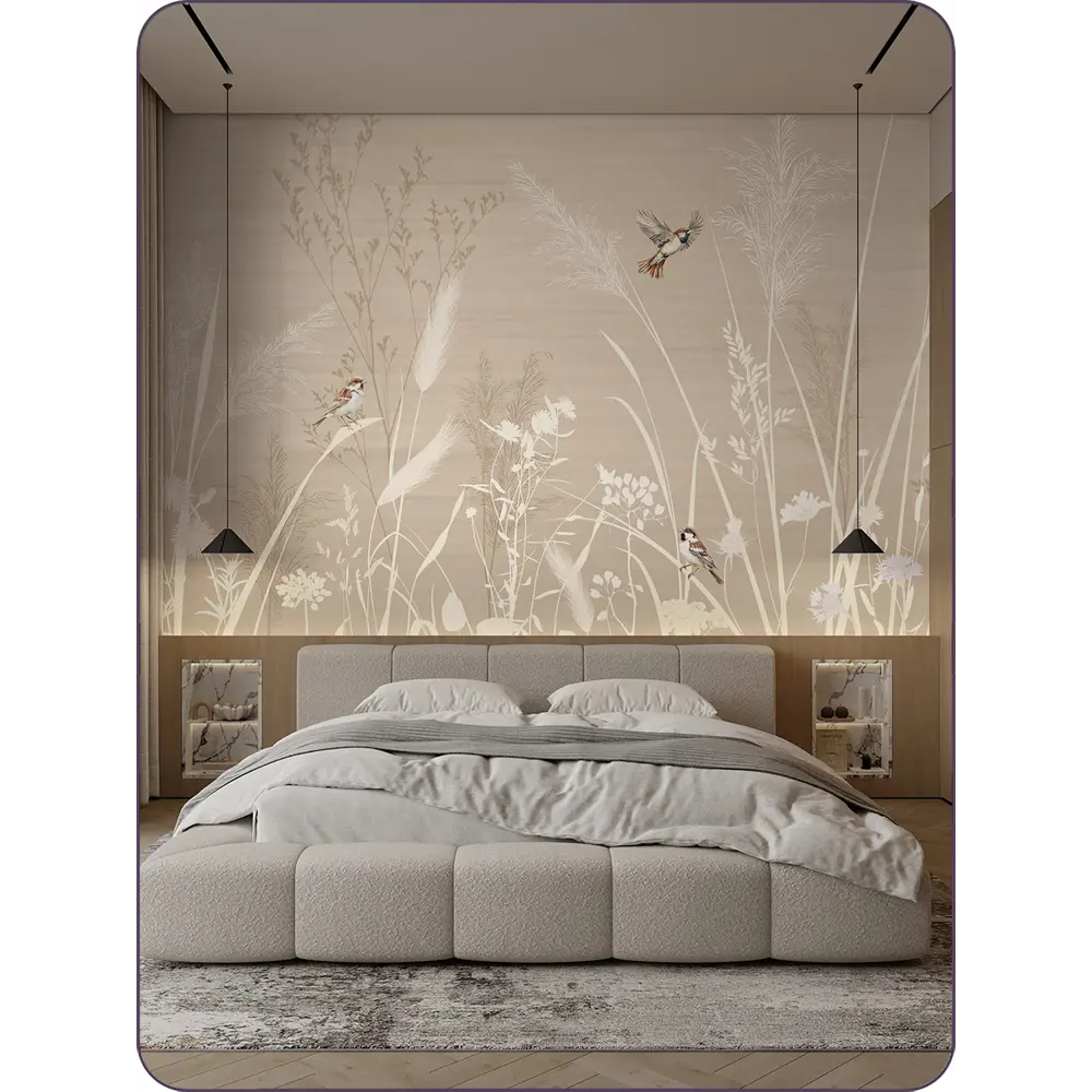 Фото 4 Фотообои 3D Barton Wall Полевые Цветы Птицы N17202 200x270 см Фото 4 Фотообои 3D Barton Wall Полевые Цветы Птицы N17202 200x270 см