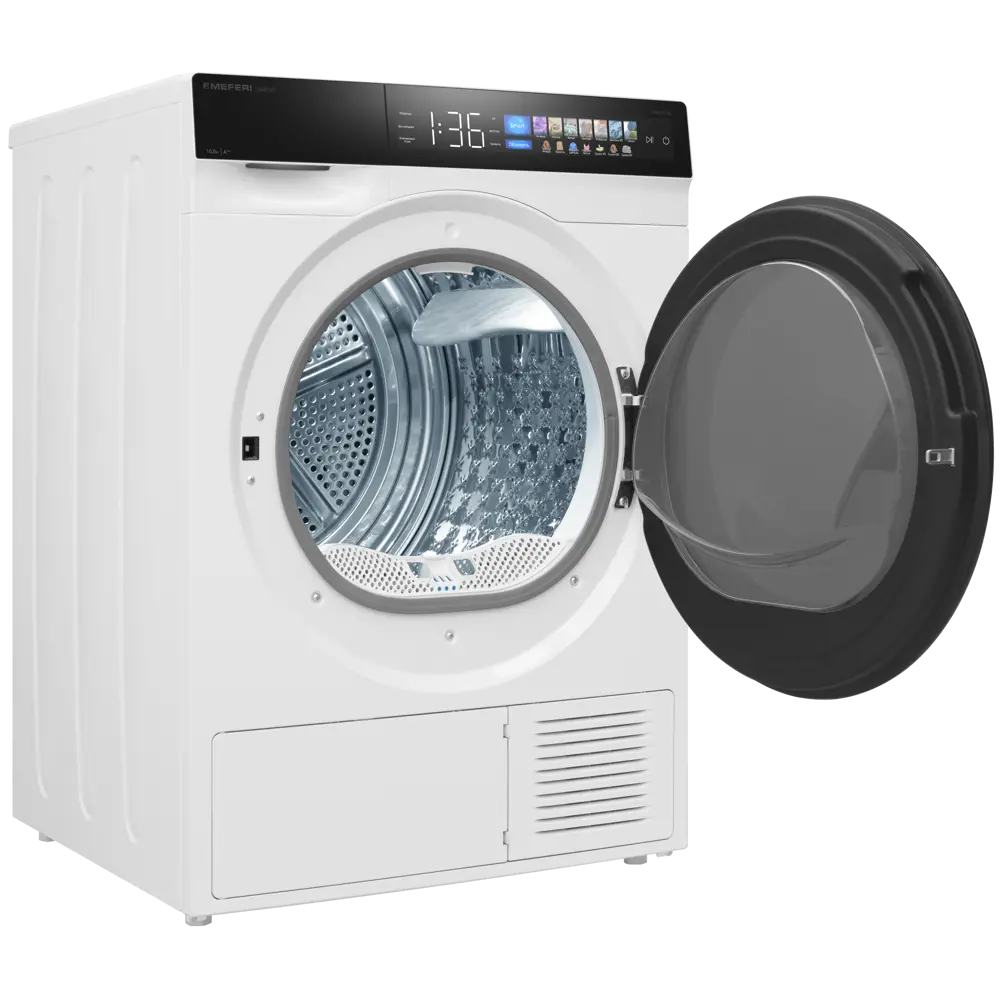 Фото 15 Сушильная машина Meferi MDR1016WH HP COMFORT с инвертором и тепловым насосом 50x85x56 цвет белый Фото 15 Сушильная машина Meferi MDR1016WH HP COMFORT с инвертором и тепловым насосом 50x85x56 цвет белый