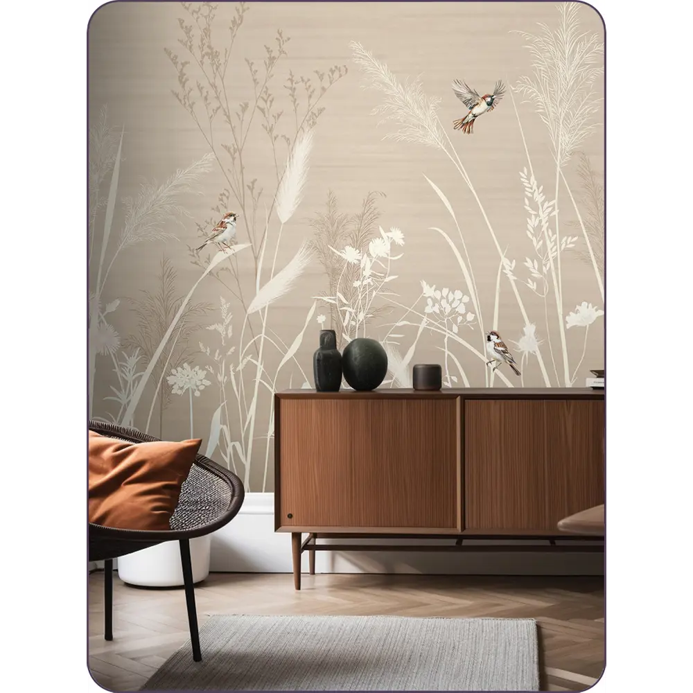 Фото 3 Фотообои 3D Barton Wall Полевые Цветы Птицы N17205 500x270 см Фото 3 Фотообои 3D Barton Wall Полевые Цветы Птицы N17205 500x270 см