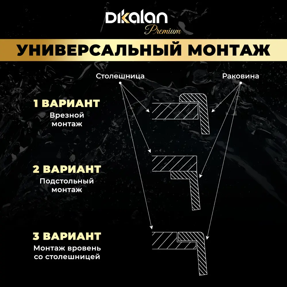 Фото 5 Мойка для кухни врезная Dikalan Knois 50x50 см глубина чаши 22 см нержавеющая сталь цвет белый матовый Фото 5 Мойка для кухни врезная Dikalan Knois 50x50 см глубина чаши 22 см нержавеющая сталь цвет белый матовый