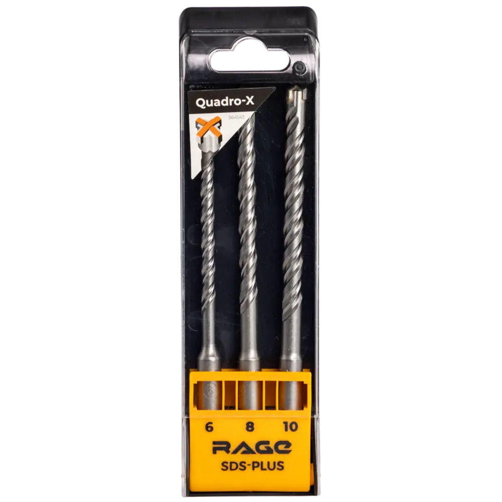 Фото 5 Набор буров по бетону SDS-plus Rage by Vira Quadro-X Rage №1, 3 шт. Фото 5 Набор буров по бетону SDS-plus Rage by Vira Quadro-X Rage №1, 3 шт.