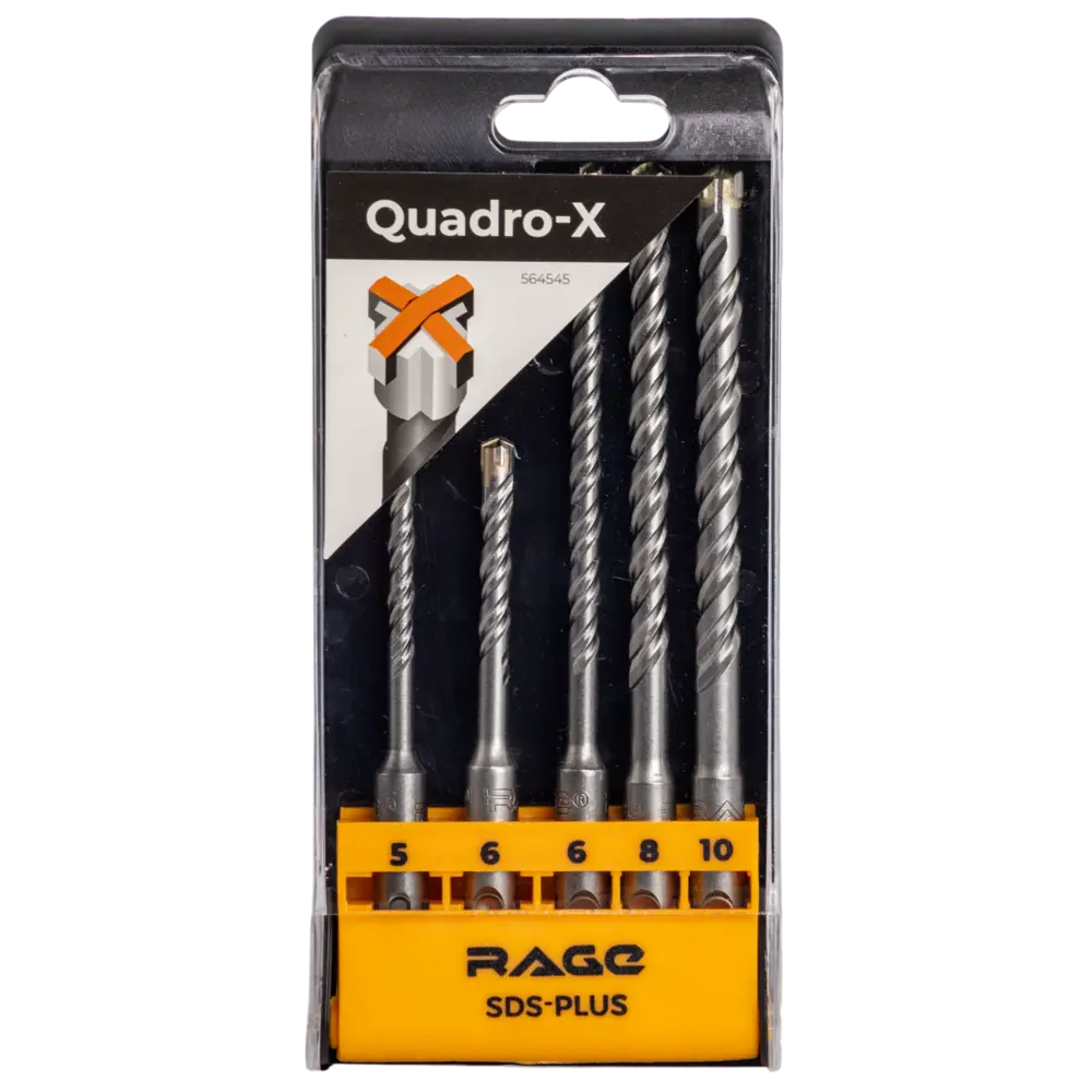 Фото 4 Набор буров по бетону SDS-plus Rage by Vira Quadro-X Rage №3, 5 шт. Фото 4 Набор буров по бетону SDS-plus Rage by Vira Quadro-X Rage №3, 5 шт.