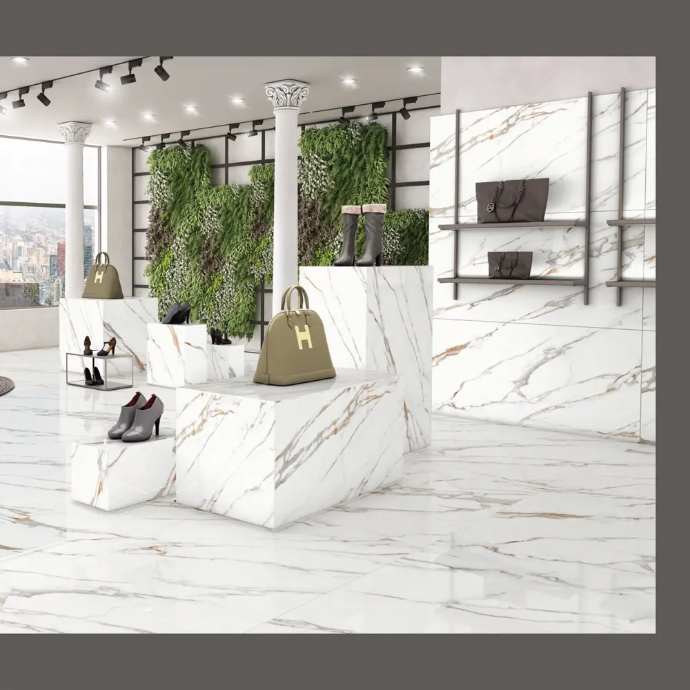 Фото Керамогранит Kerald Marvel gold Glossy 80x160см 2.56 м² цвет белый, цена за упаковку Фото Керамогранит Kerald Marvel gold Glossy 80x160см 2.56 м² цвет белый, цена за упаковку
