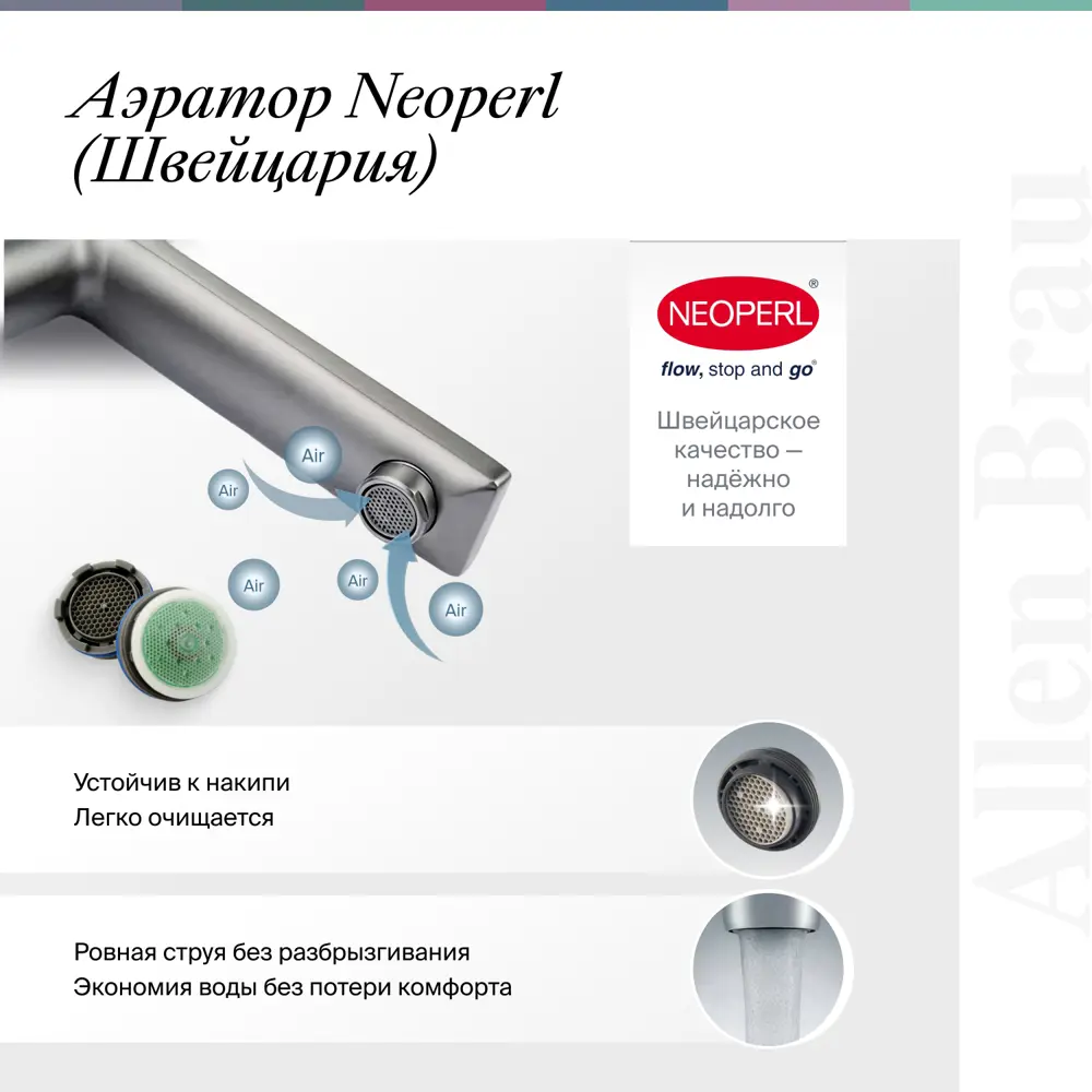 Фото 15 Однорычажный смеситель Allen brau 5.60002-ss излив 24.5 см цвет хром Фото 15 Однорычажный смеситель Allen brau 5.60002-ss излив 24.5 см цвет хром