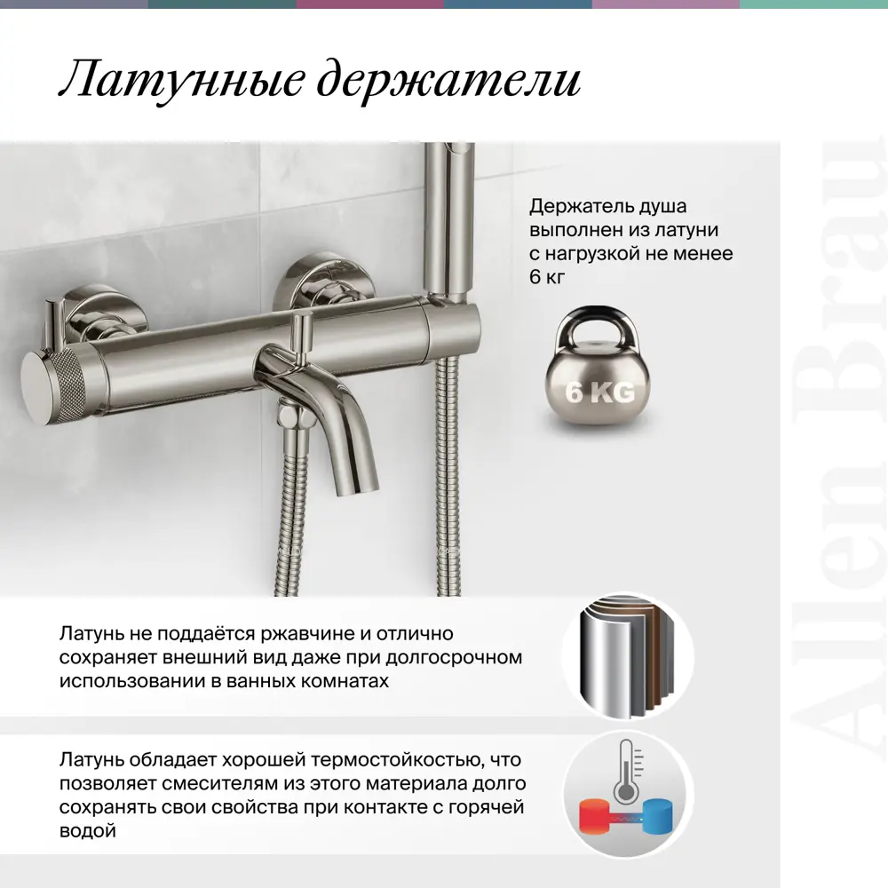 Фото 9 Смеситель для душа ALLEN BRAU Priority 5.31A05-31 с внутренней частью цвет черный