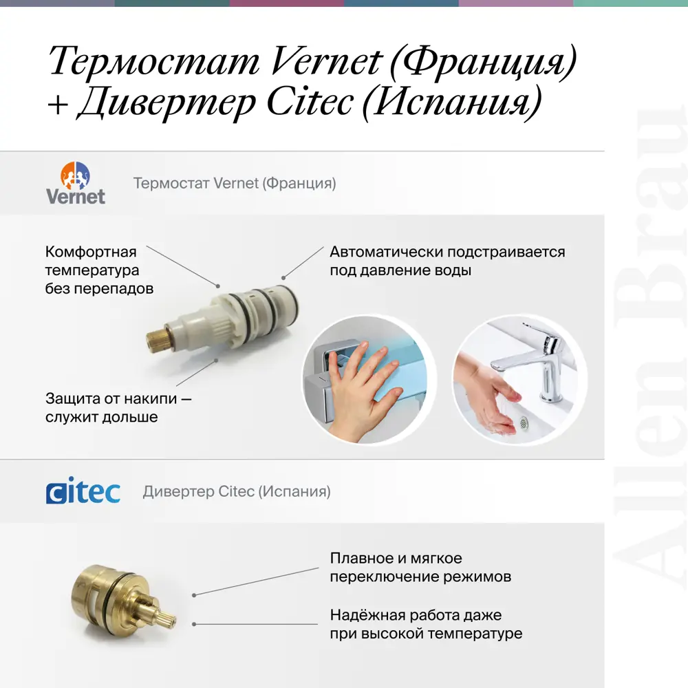 Фото 7 Смеситель для душа ALLEN BRAU Priority 5.31314-31 с внутренней частью цвет черный Фото 7 Смеситель для душа ALLEN BRAU Priority 5.31314-31 с внутренней частью цвет черный