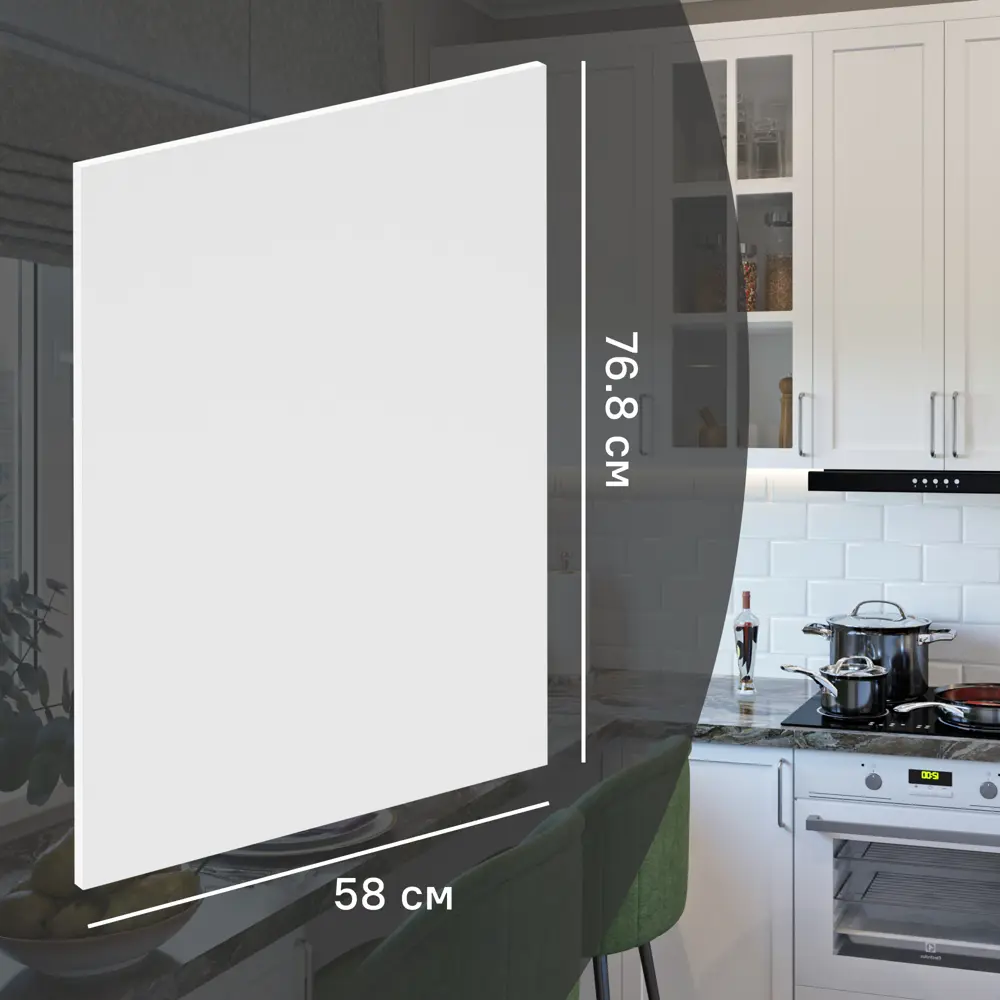 Фото Фальшпанель для кухонного шкафа Ньюпорт 58x77 см KONSENSA МДФ цвет белый