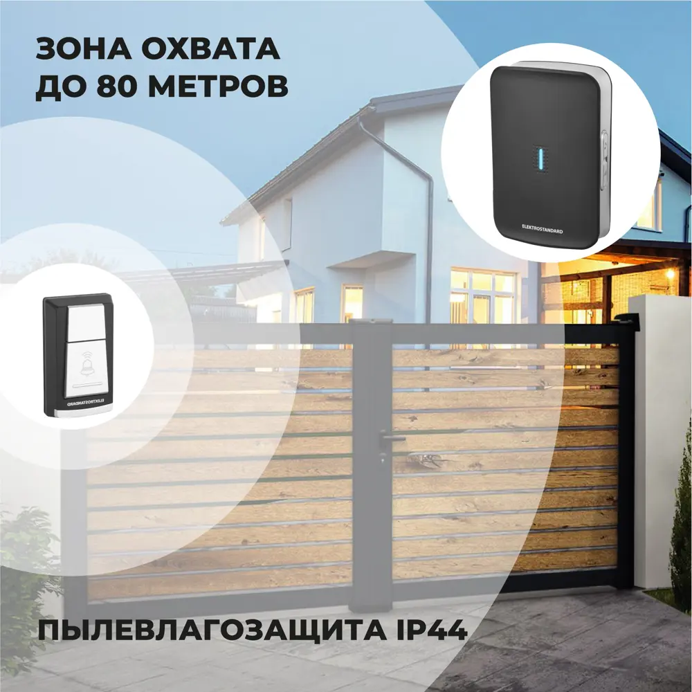 Фото 4 Дверной звонок беспроводной Elektrostandard DBQ19 Черный Фото 4 Дверной звонок беспроводной Elektrostandard DBQ19 Черный