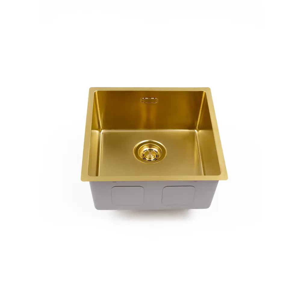 Фото 6 Мойка для кухни врезная с коландером Grandex aqua OPTIMA 44 PVD GOLD 5011351 44x44 см глубина чаши 20 см нержавеющая сталь aisi 304 цвет золото Фото 6 Мойка для кухни врезная с коландером Grandex aqua OPTIMA 44 PVD GOLD 5011351 44x44 см глубина чаши 20 см нержавеющая сталь aisi 304 цвет золото