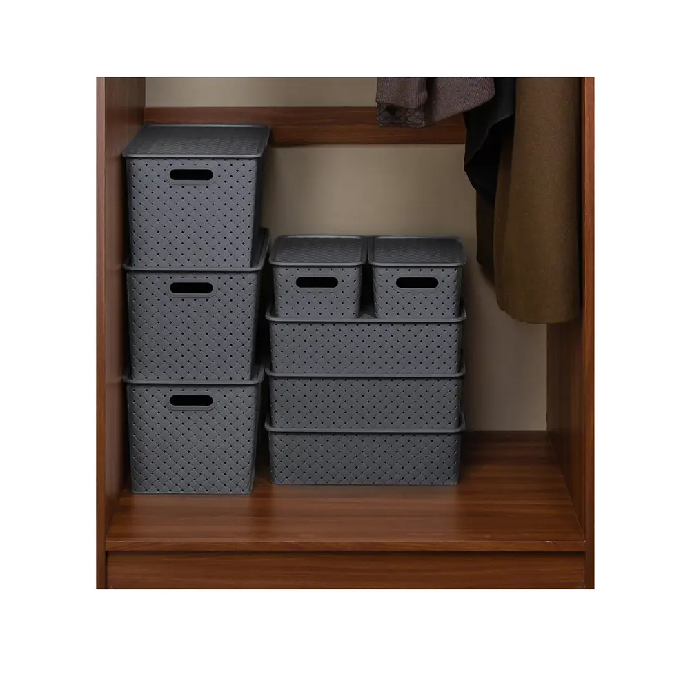 Фото 6 Корзина Violet 811944-2 24.50x16.50x35.50 см полипропилен цвет светло-серый/серый 2 шт Фото 6 Корзина Violet 811944-2 24.50x16.50x35.50 см полипропилен цвет светло-серый/серый 2 шт