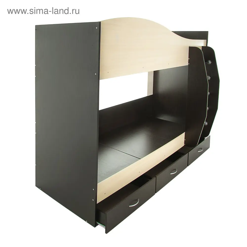 Фото 3 Кровать двухъярусная Клик мебель Polini kids Fun 203x170x109 см лдсп цвет коричневый