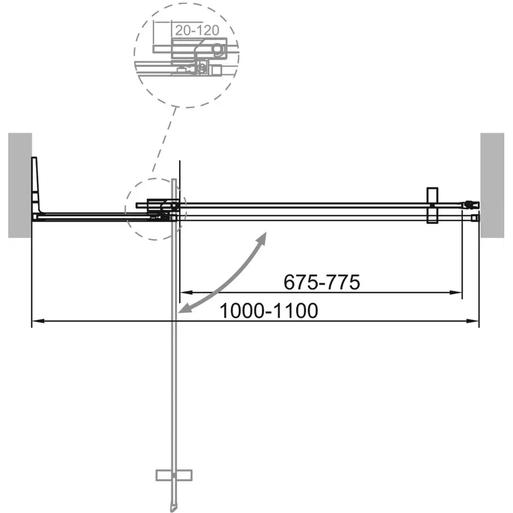 Фото Душевая дверь Cezares Slider-B-1-100/110-BR-Cr 110см эффект стекла тонированный распашной Фото Душевая дверь Cezares Slider-B-1-100/110-BR-Cr 110см эффект стекла тонированный распашной