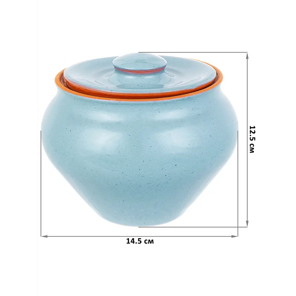 Фото 3 Горшочек с крышкой Вятская керамика 14.50x12.50 см 2 шт керамика цвет коричневый/голубой Фото 3 Горшочек с крышкой Вятская керамика 14.50x12.50 см 2 шт керамика цвет коричневый/голубой