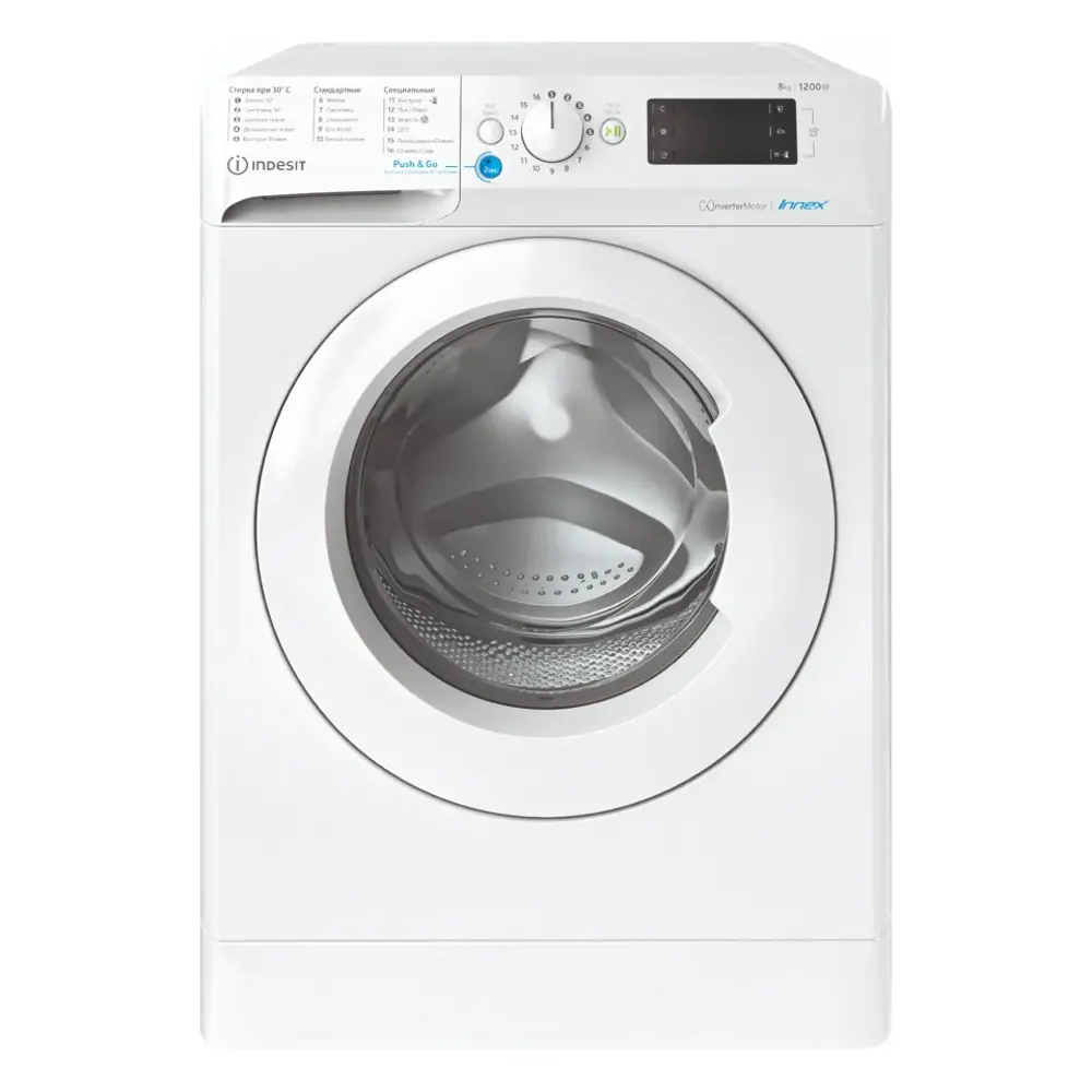 Фото 2 Стиральная машина Indesit BWE 81282 L 60x85x54 см 8 кг цвет белый Фото 2 Стиральная машина Indesit BWE 81282 L 60x85x54 см 8 кг цвет белый