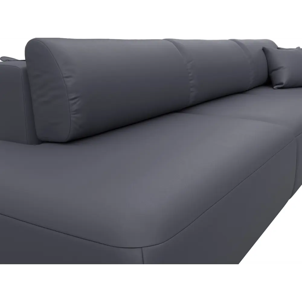 Фото 3 Диван прямой Лига-036 НПБ Модерн Лонг подлокотник справа Лига диванов 127693 365x84x111 см экокожа цвет grifon 15 серый