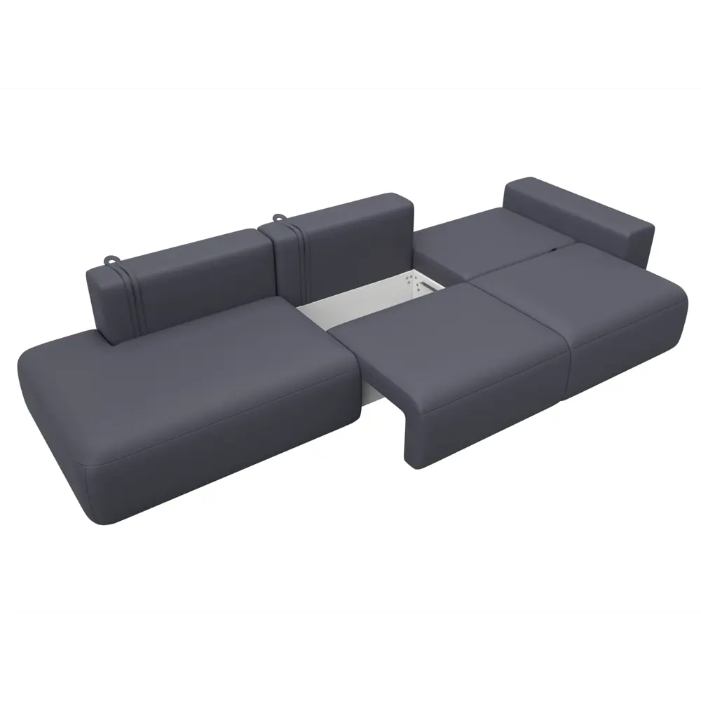 Фото 8 Диван прямой Лига-036 НПБ Модерн Лонг подлокотник справа Лига диванов 127693 365x84x111 см экокожа цвет grifon 15 серый