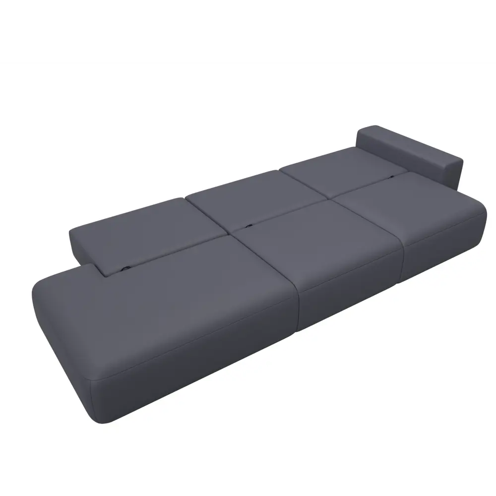 Фото 10 Диван прямой Лига-036 НПБ Модерн Лонг подлокотник справа Лига диванов 127693 365x84x111 см экокожа цвет grifon 15 серый