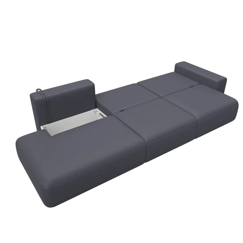 Фото 9 Диван прямой Лига-036 НПБ Модерн Лонг подлокотник справа Лига диванов 127693 365x84x111 см экокожа цвет grifon 15 серый