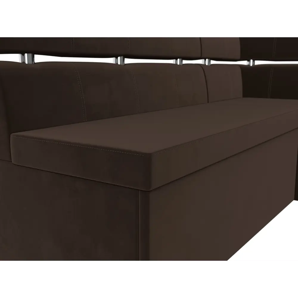 Фото 4 Диван кухонный угловой Классик правый угол Лига диванов 117988 192x90x121 см микровельвет цвет коричневый