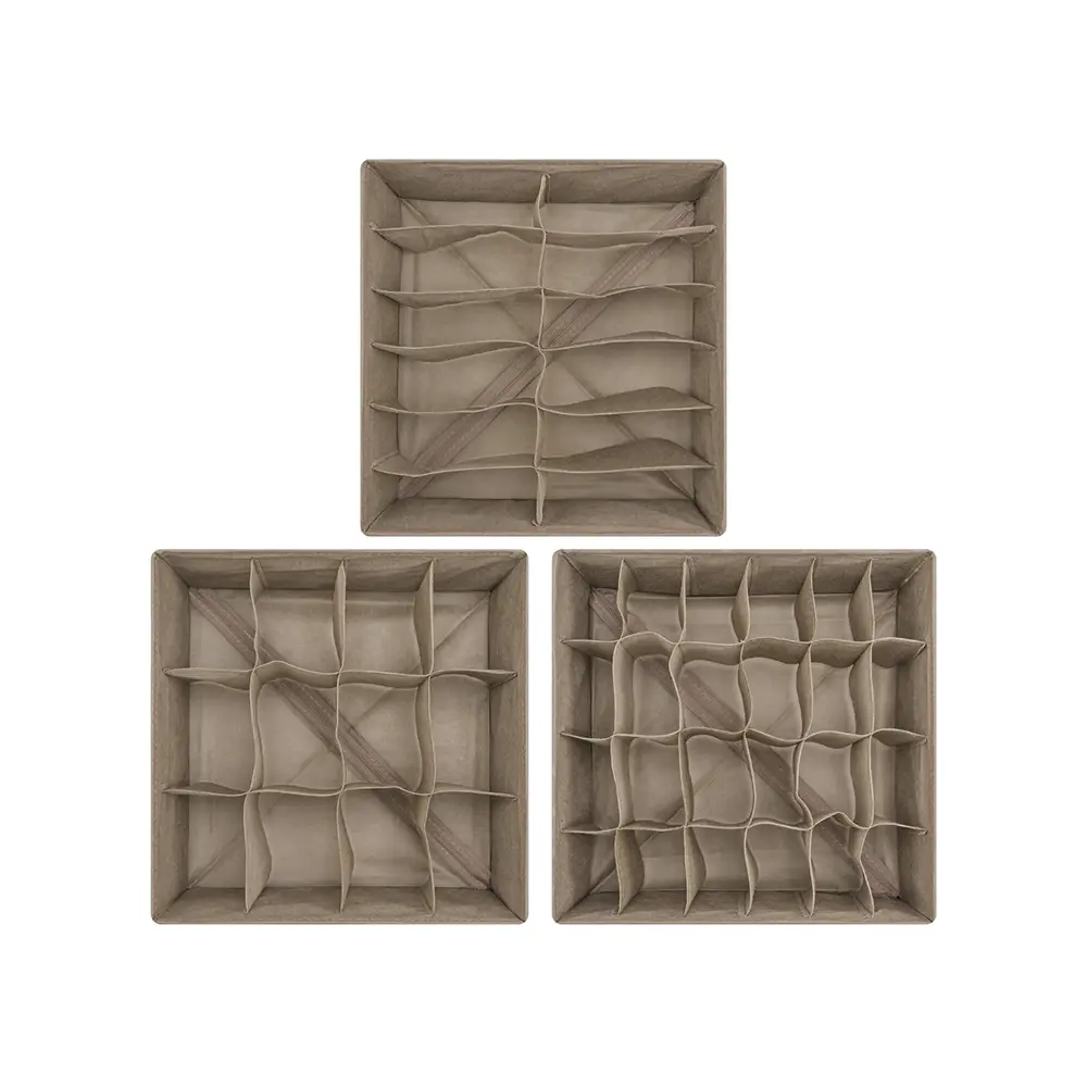 Фото 7 Органайзер для хранения El casa 680227 32x7x32 см полиэстер цвет бежевый/ светло-коричневый