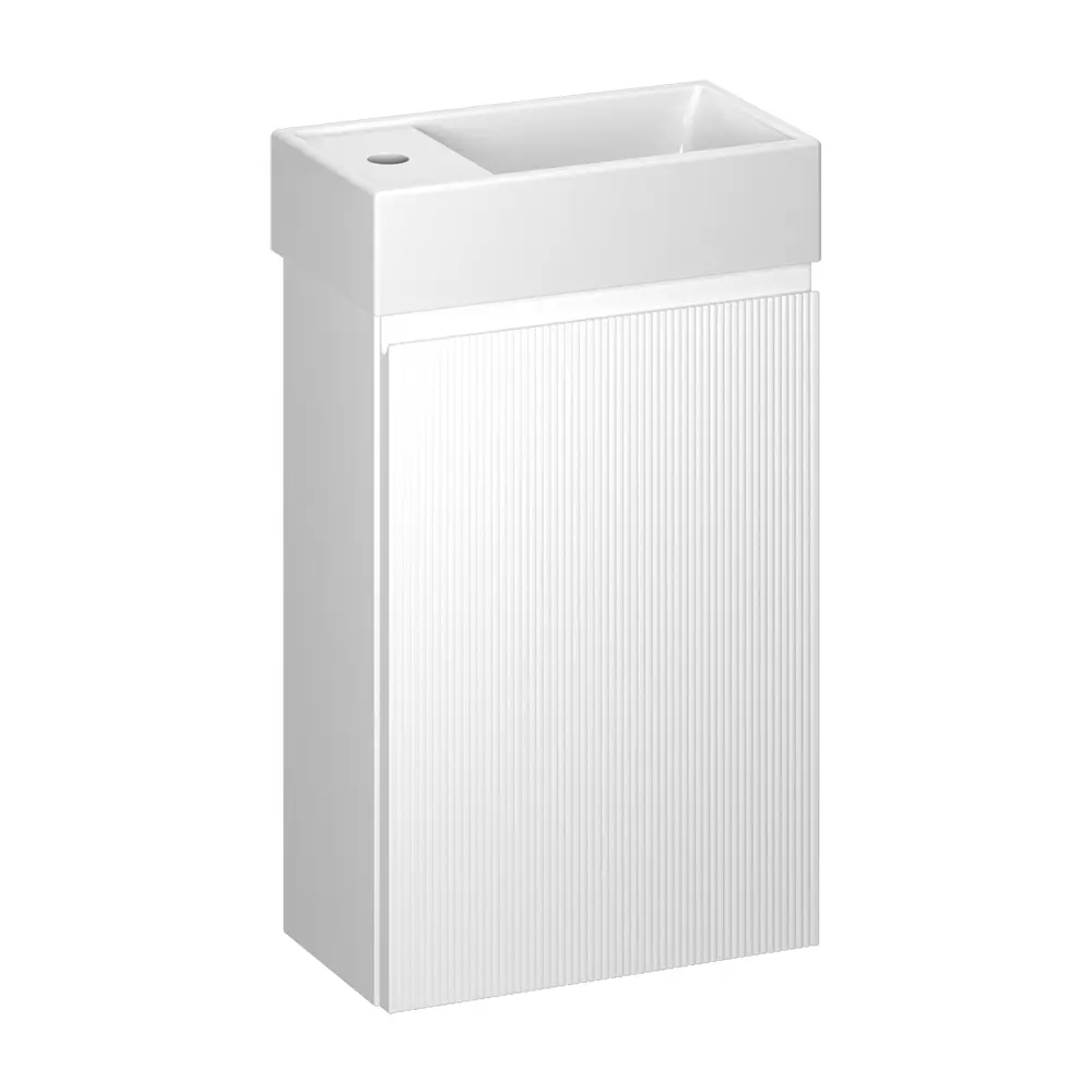 Фото 2 Тумба с раковиной подвесная Wellsee WC Area 20216832R с донным клапаном цвет белый Фото 2 Тумба с раковиной подвесная Wellsee WC Area 20216832R с донным клапаном цвет белый