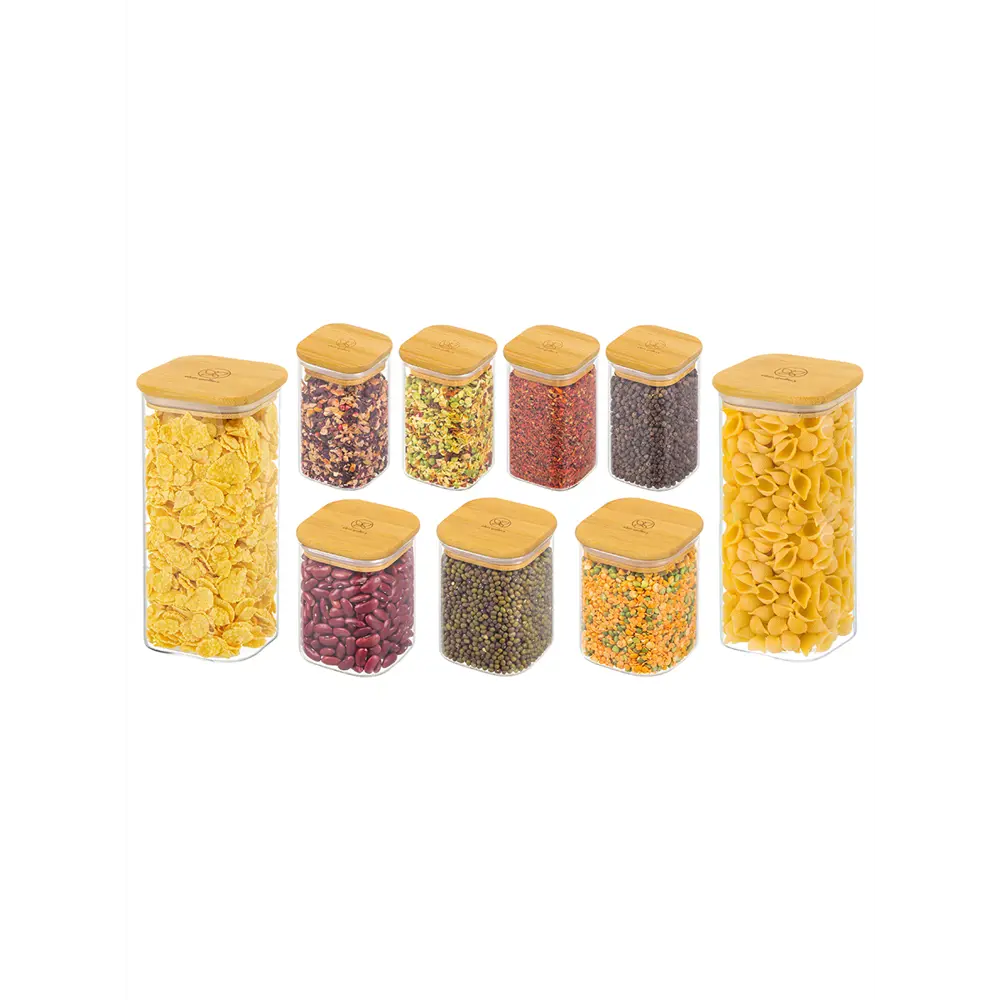 Фото 5 Набор банок для пищевых продуктов 9 шт Elan Gallery Crystal glass стекло цвет прозрачный/светло-коричневый Фото 5 Набор банок для пищевых продуктов 9 шт Elan Gallery Crystal glass стекло цвет прозрачный/светло-коричневый