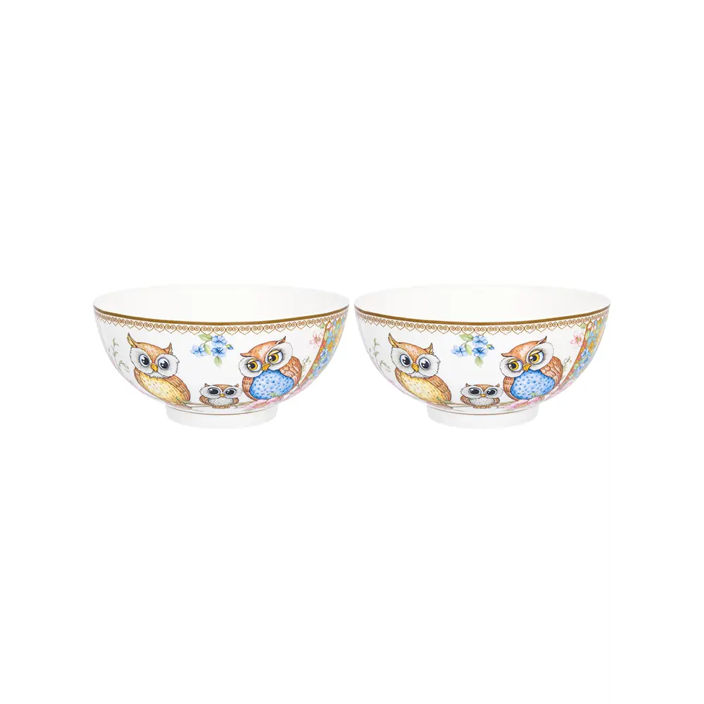 Фото 7 Салатник Elan Gallery "Совушки" New Bone China 15x15x7 см 700 мл 2 шт Фото 7 Салатник Elan Gallery "Совушки" New Bone China 15x15x7 см 700 мл 2 шт