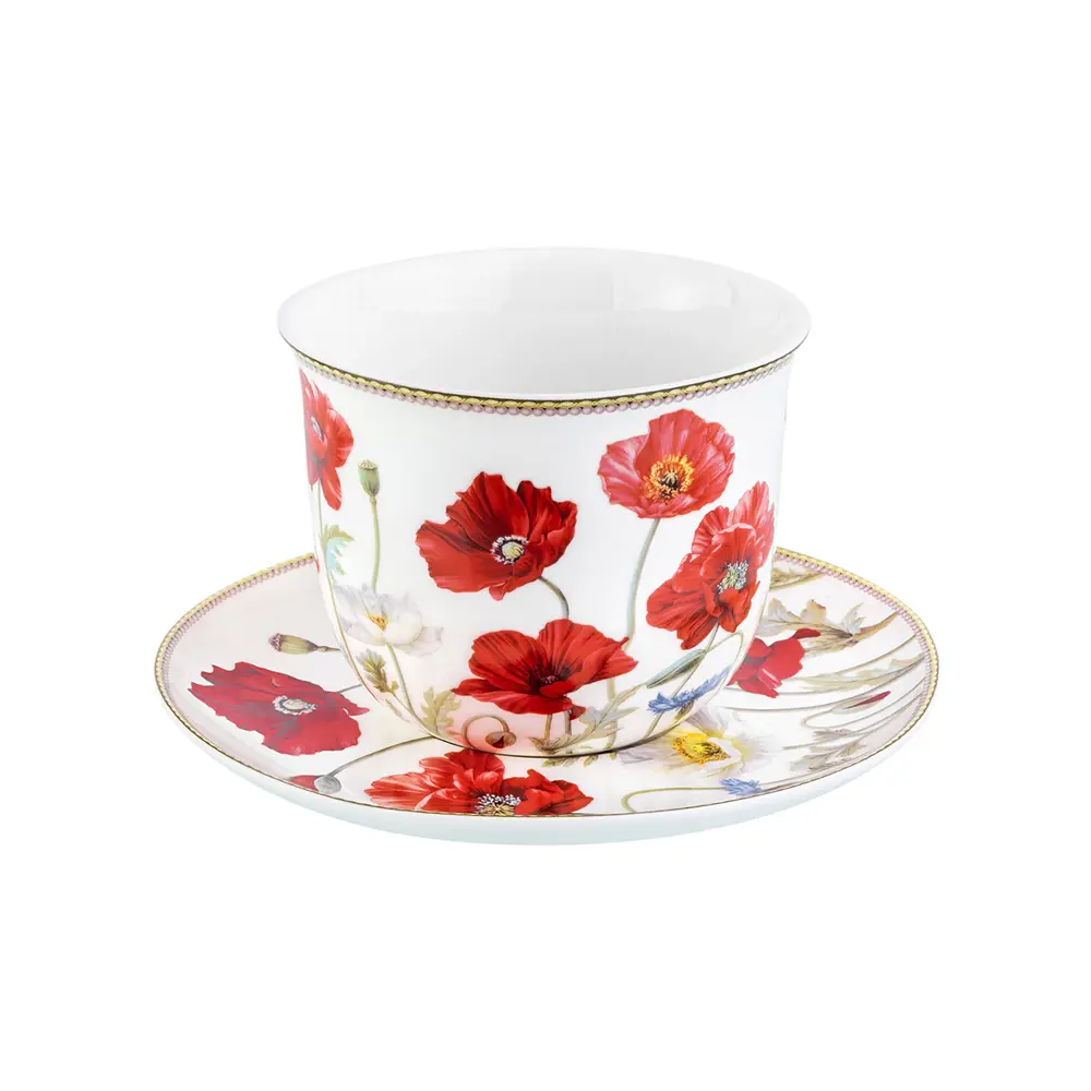 Фото 8 Чайная пара 4 предметов500 мл 14x11x85 см "Маки" NEW BONE CHINA Фото 8 Чайная пара 4 предметов500 мл 14x11x85 см "Маки" NEW BONE CHINA