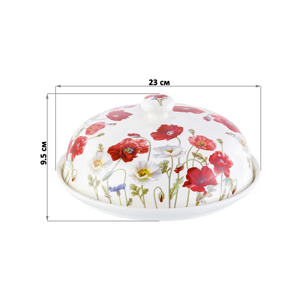 Фото 3 Блинница Elan Gallery "Маки" New Bone China 23x23x9.5 см Фото 3 Блинница Elan Gallery "Маки" New Bone China 23x23x9.5 см
