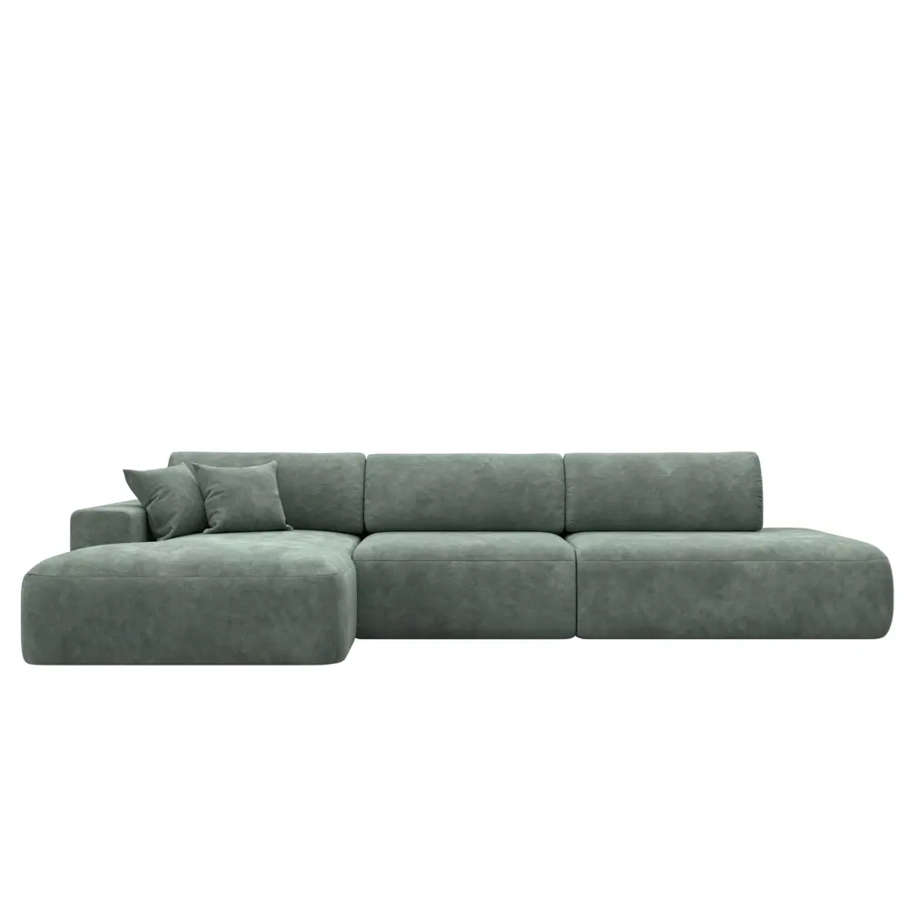 Фото 2 Диван угловой Лига-036 НПБ Модерн Лонг левый угол Лига диванов 127746L 365x84x162 см велюр цвет brut 08 зеленый