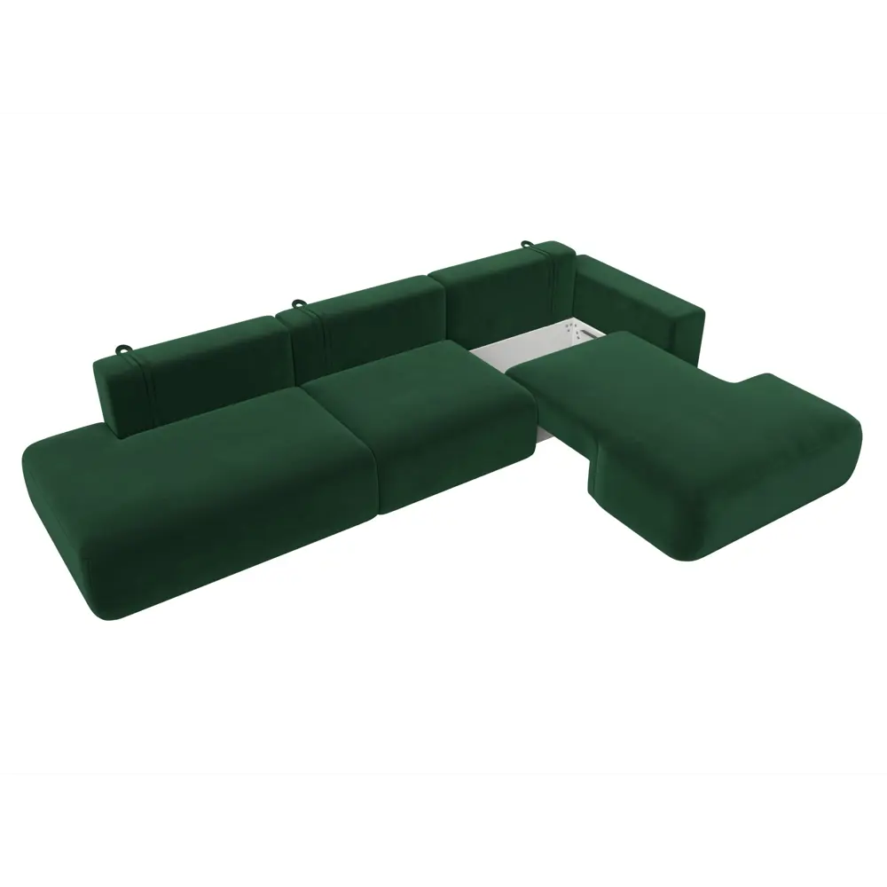 Фото 7 Диван угловой Лига-036 НПБ Модерн Лонг правый угол Лига диванов 121427 365x84x162 см велюр цвет зеленый