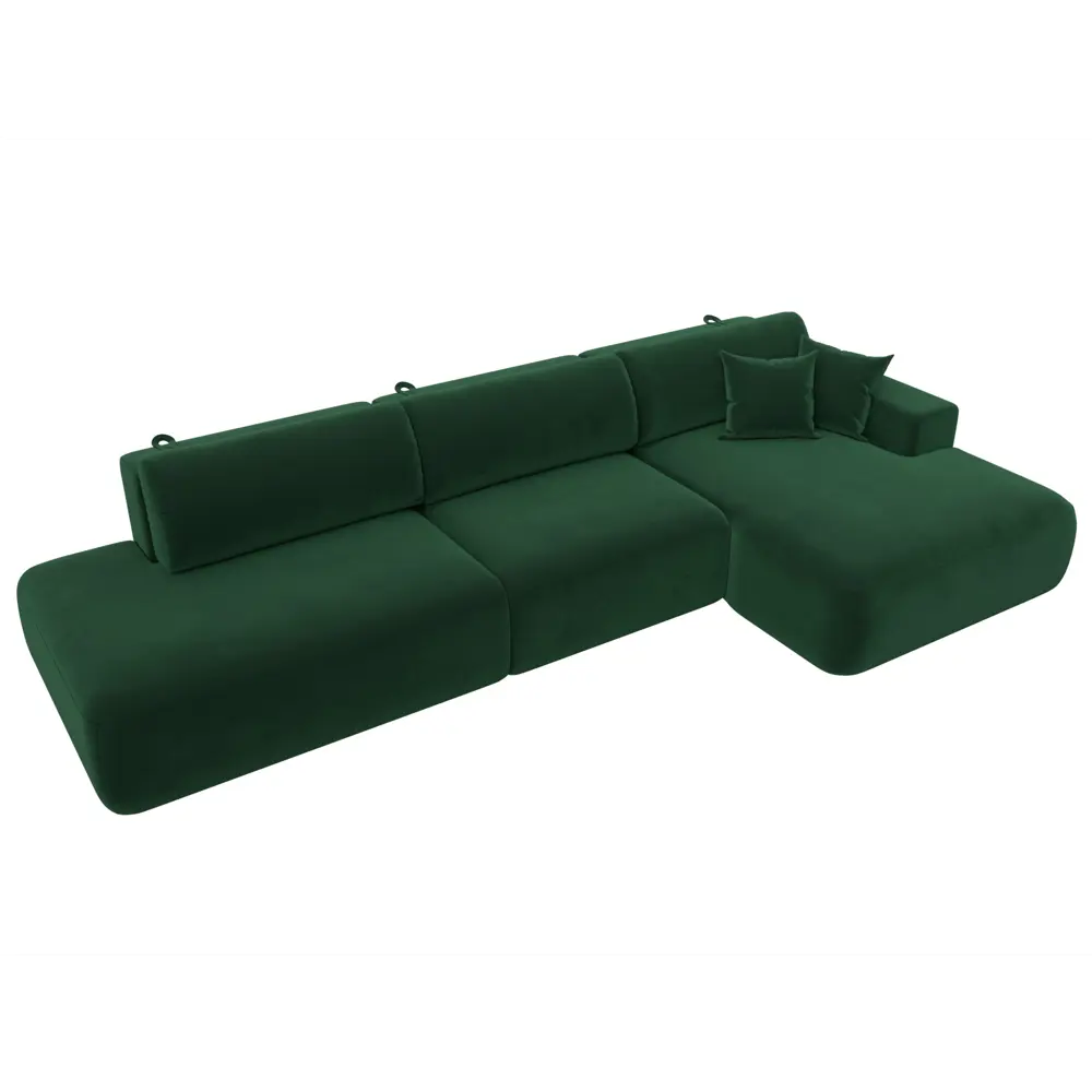 Фото 6 Диван угловой Лига-036 НПБ Модерн Лонг правый угол Лига диванов 121427 365x84x162 см велюр цвет зеленый