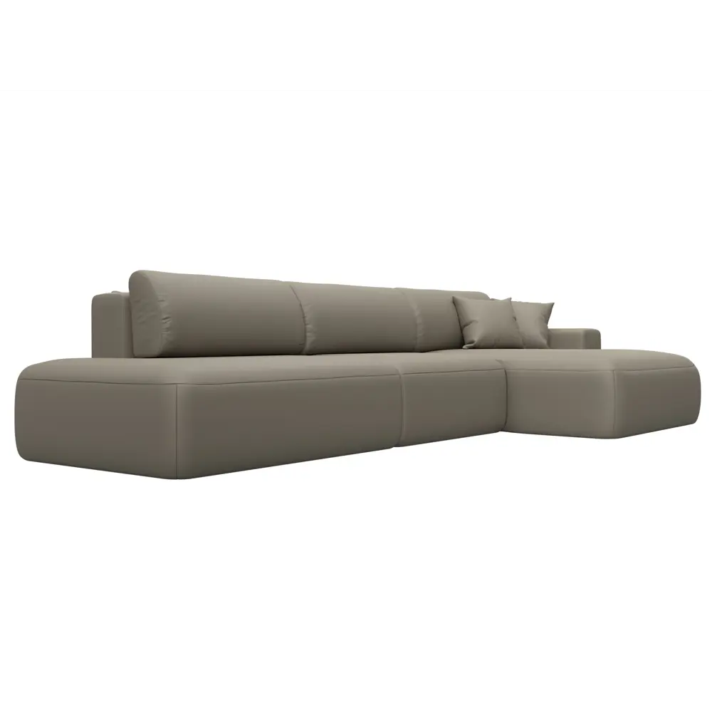 Фото 4 Диван угловой Лига-036 НПБ Модерн Лонг правый угол Лига диванов 127749 365x84x162 см экокожа цвет grifon 04 бежевый