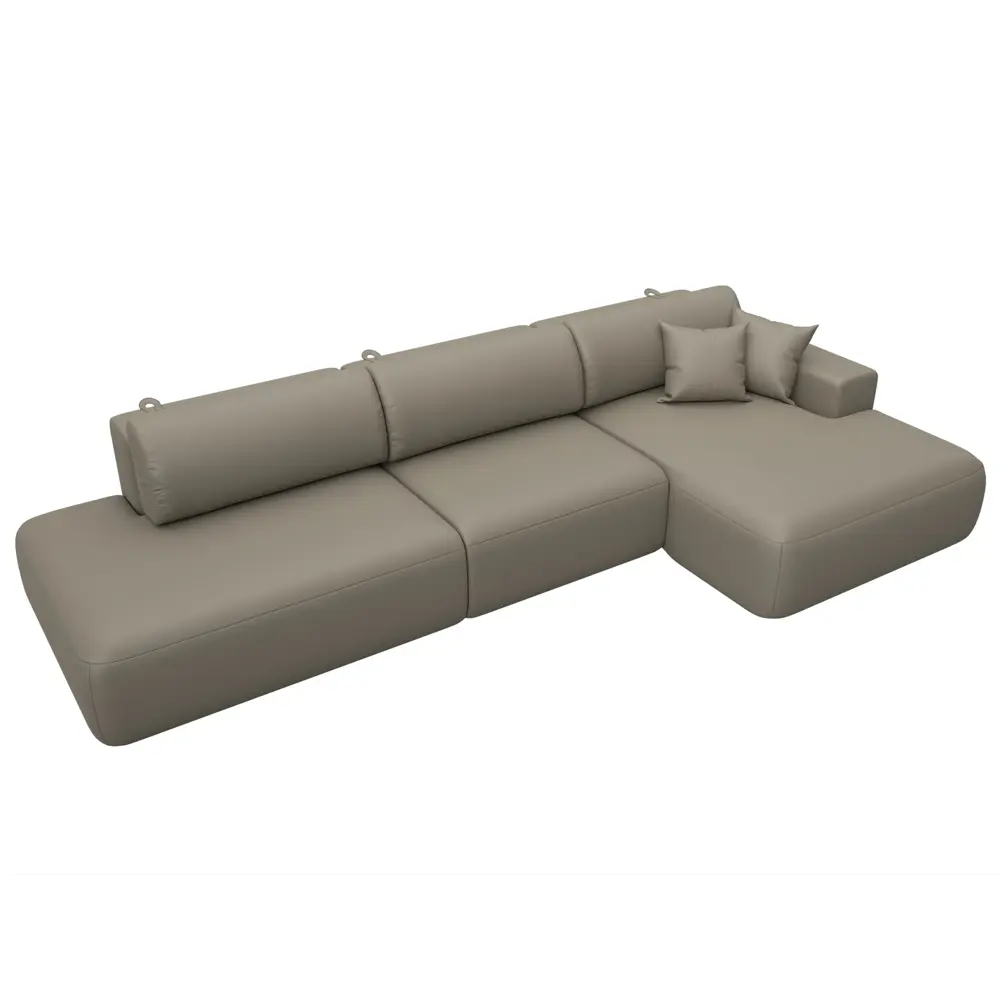 Фото 6 Диван угловой Лига-036 НПБ Модерн Лонг правый угол Лига диванов 127749 365x84x162 см экокожа цвет grifon 04 бежевый