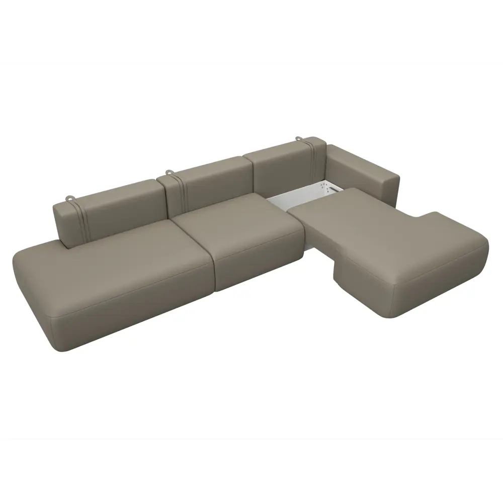 Фото 7 Диван угловой Лига-036 НПБ Модерн Лонг правый угол Лига диванов 127749 365x84x162 см экокожа цвет grifon 04 бежевый