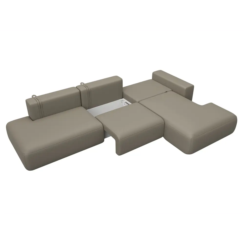 Фото 8 Диван угловой Лига-036 НПБ Модерн Лонг правый угол Лига диванов 127749 365x84x162 см экокожа цвет grifon 04 бежевый