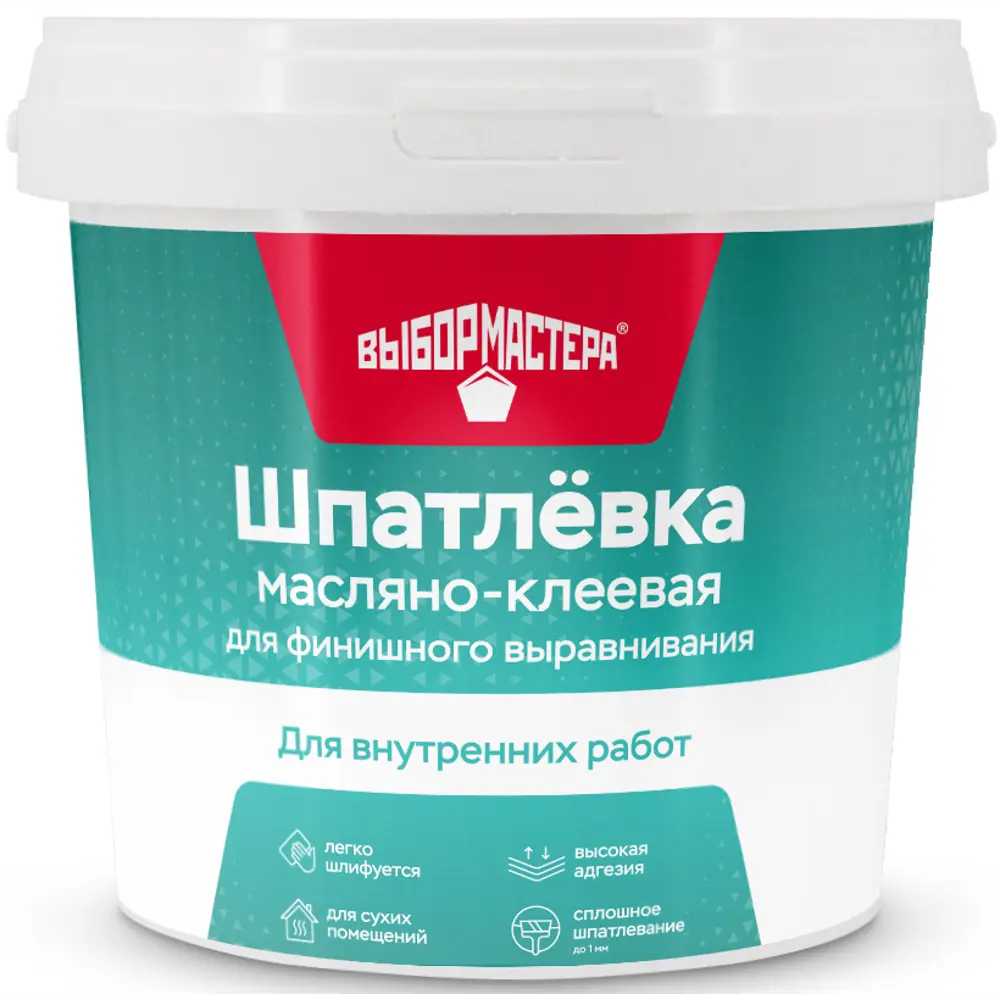 Фото Шпаклевка масляно-клеевая Выбор мастера 1.5 кг Фото Шпаклевка масляно-клеевая Выбор мастера 1.5 кг