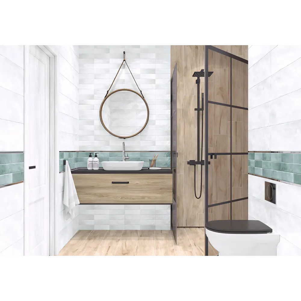 Фото 2 Плитка Alma Ceramica Style TWU11STL101 60x20см цвет зеленый, цена за упаковку Фото 2 Плитка Alma Ceramica Style TWU11STL101 60x20см цвет зеленый, цена за упаковку