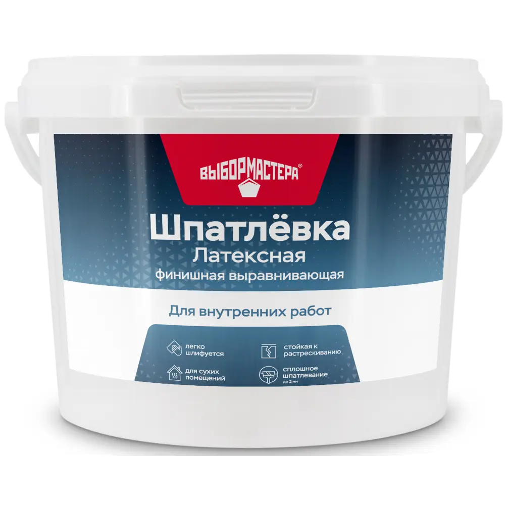 Фото Шпаклевка латексная финишная Выбор мастера 3 кг цвет белый Фото Шпаклевка латексная финишная Выбор мастера 3 кг цвет белый