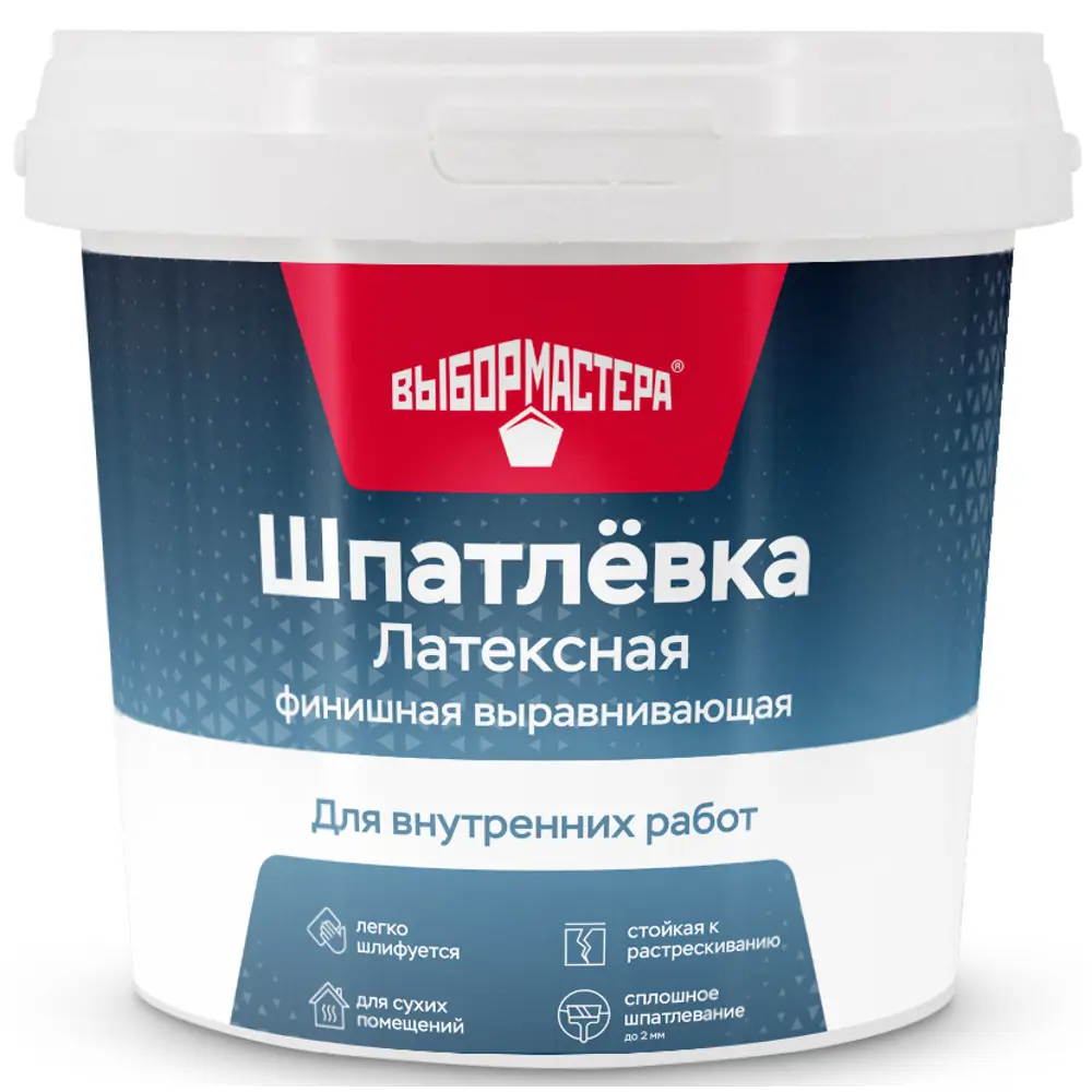 Фото Шпаклевка латексная финишная Выбор мастера 1.5 кг цвет белый Фото Шпаклевка латексная финишная Выбор мастера 1.5 кг цвет белый
