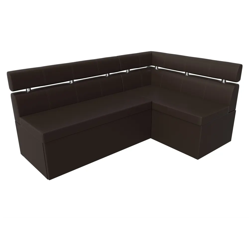 Фото 7 Диван кухонный угловой Классик правый угол Лига диванов 118001 192x90x121 см экокожа цвет коричневый