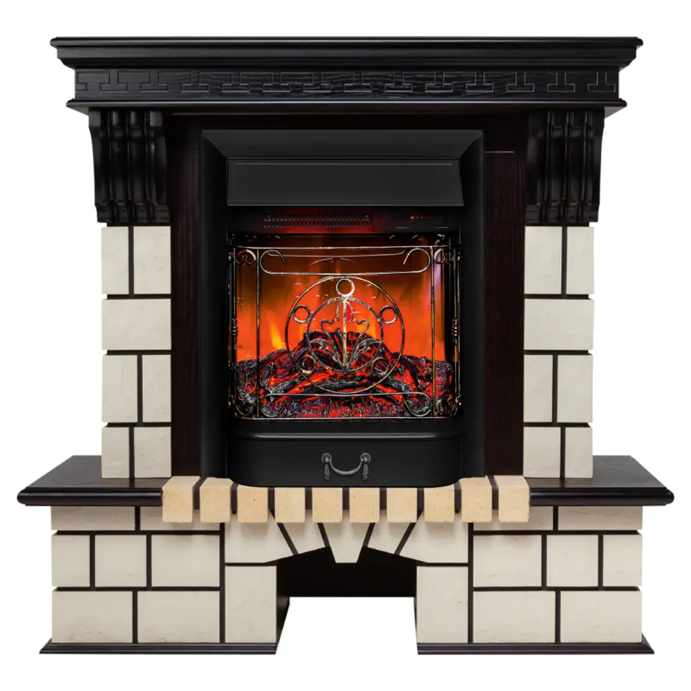 Фото Каминокомплект Realflame Stone с очагом Majestic Lux BL 1500Вт дуб Фото Каминокомплект Realflame Stone с очагом Majestic Lux BL 1500Вт дуб