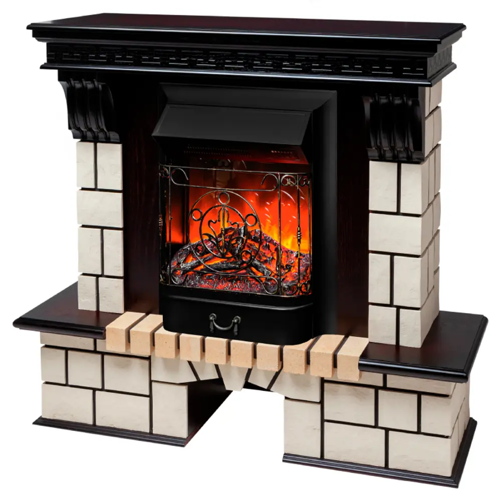 Фото 2 Каминокомплект Realflame Stone с очагом Majestic Lux BL 1500Вт дуб Фото 2 Каминокомплект Realflame Stone с очагом Majestic Lux BL 1500Вт дуб