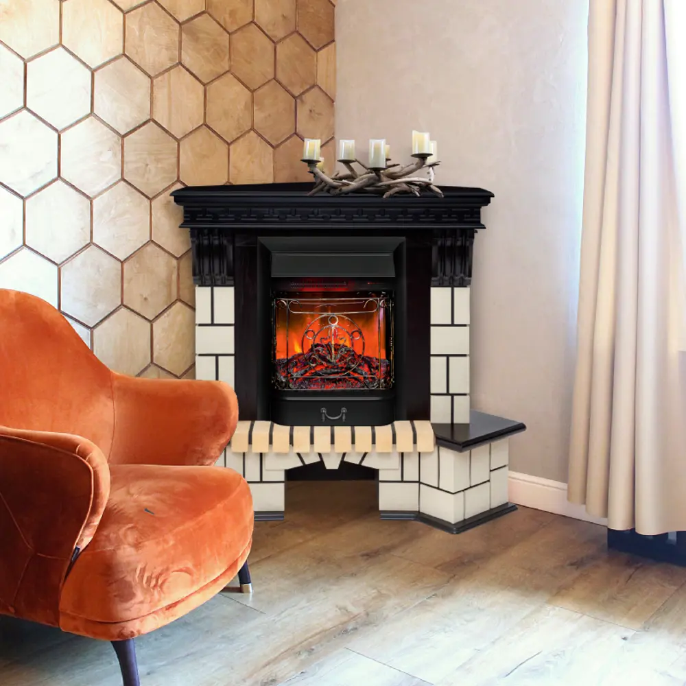 Фото 3 Каминокомплект Realflame Stone Corner с очагом Majestic Lux BL 1500Вт дуб Фото 3 Каминокомплект Realflame Stone Corner с очагом Majestic Lux BL 1500Вт дуб